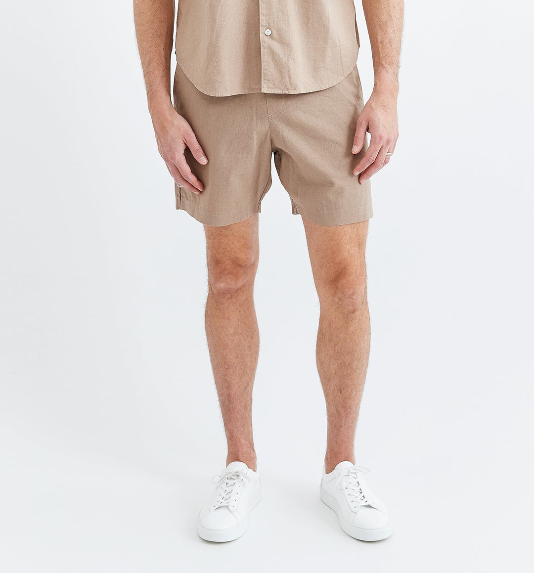 essential linen short timberwolf