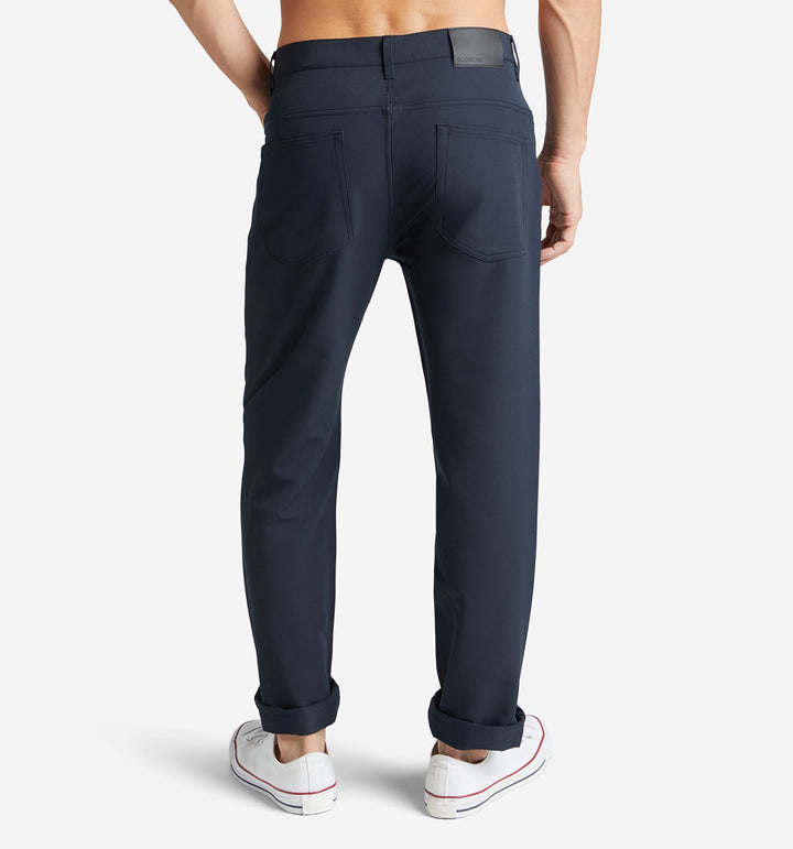 stretch poly twill 5 pocket pant midnight