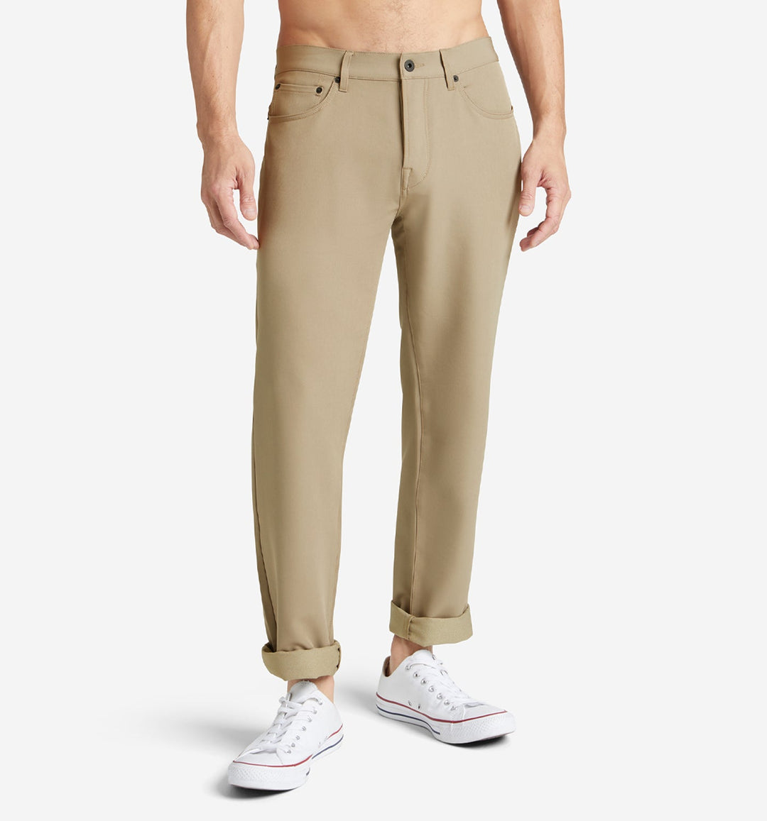 stretch poly twill 5 pocket pant timber