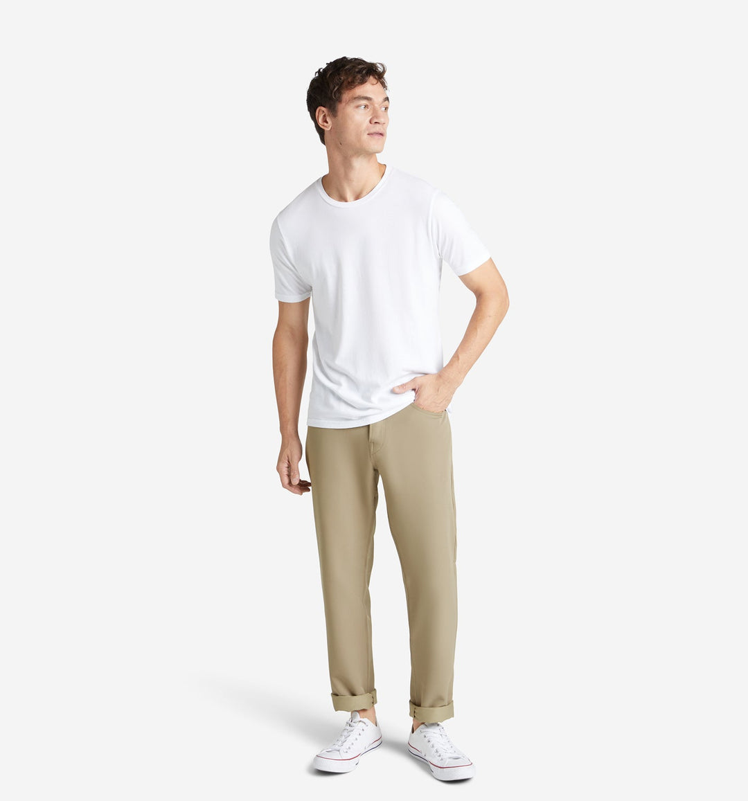stretch poly twill 5 pocket pant timber
