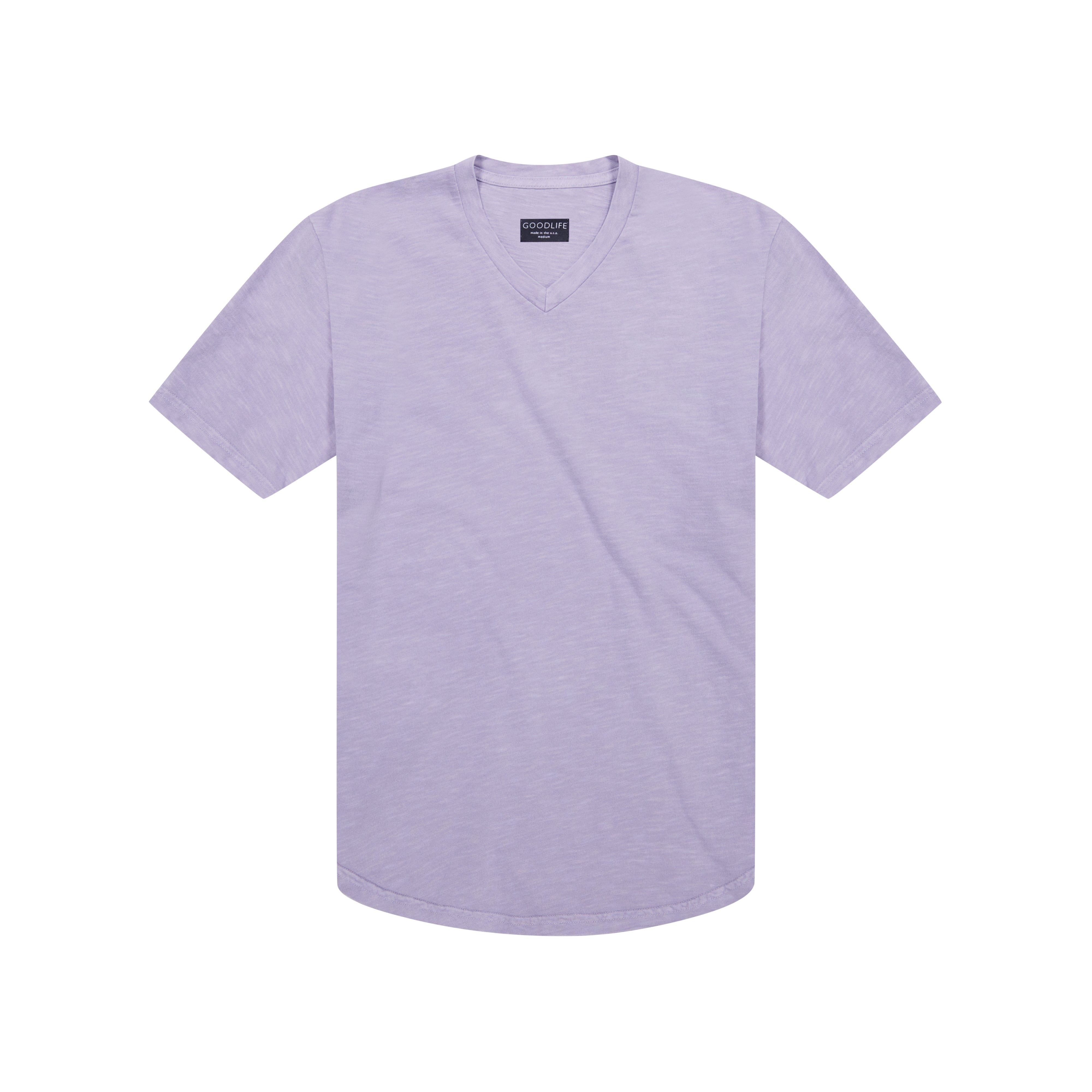 Sun-Faded Slub Scallop V | Black | Goodlife Clothing