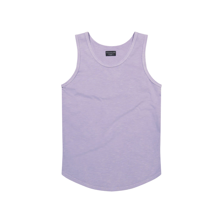 sun faded slub scallop tank top wisteria