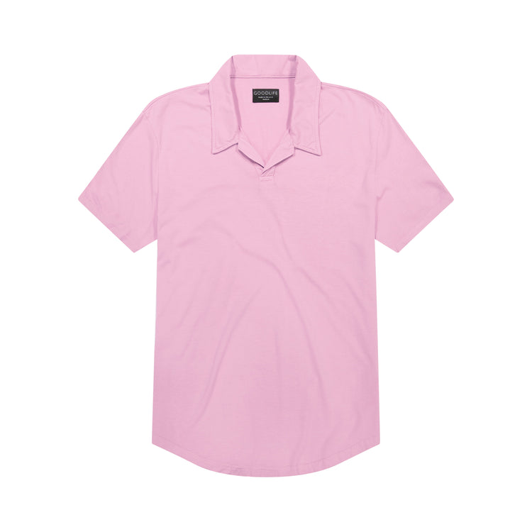 supima johnny collar polo candy pink