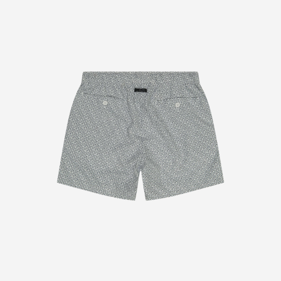 repeat logo volley swim short white