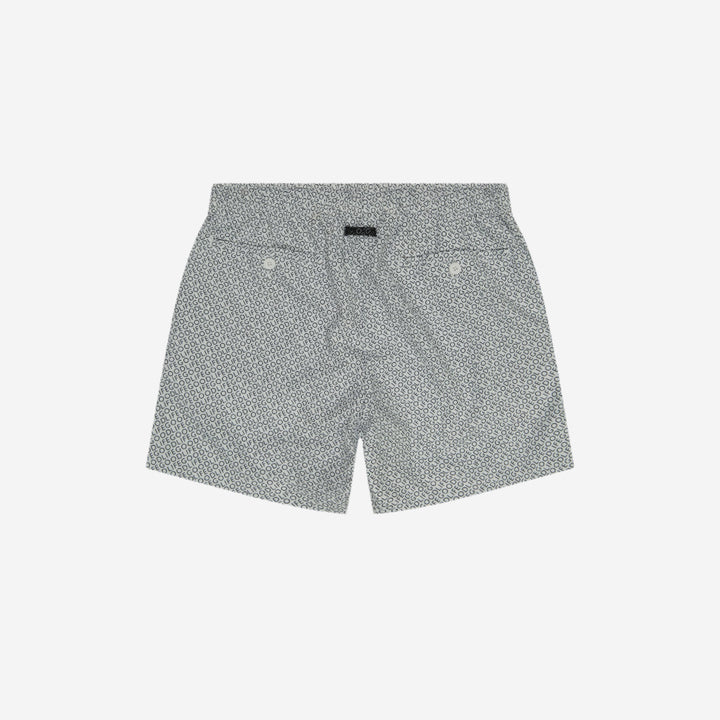 repeat logo volley swim short white