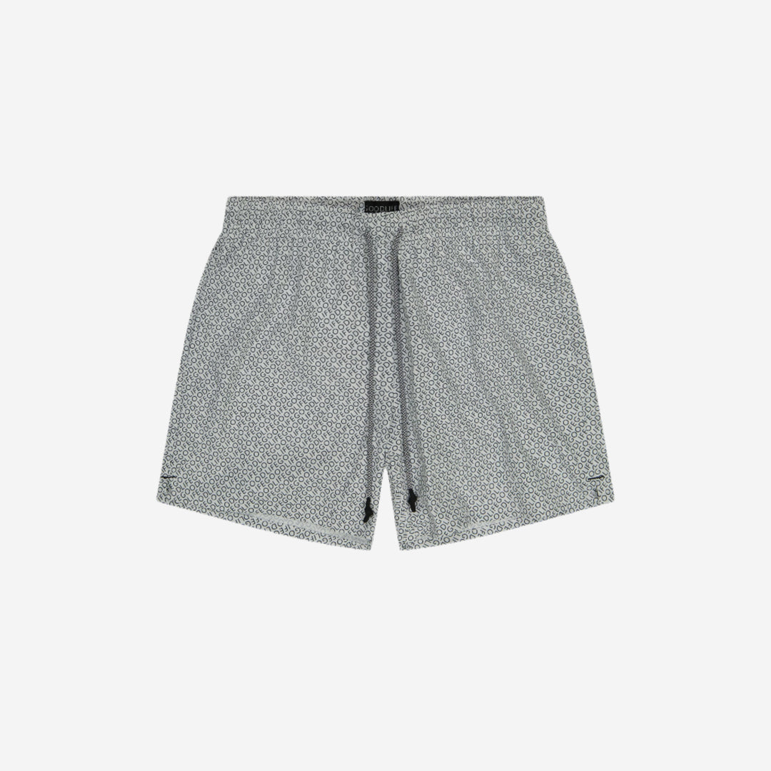 repeat logo volley swim short white