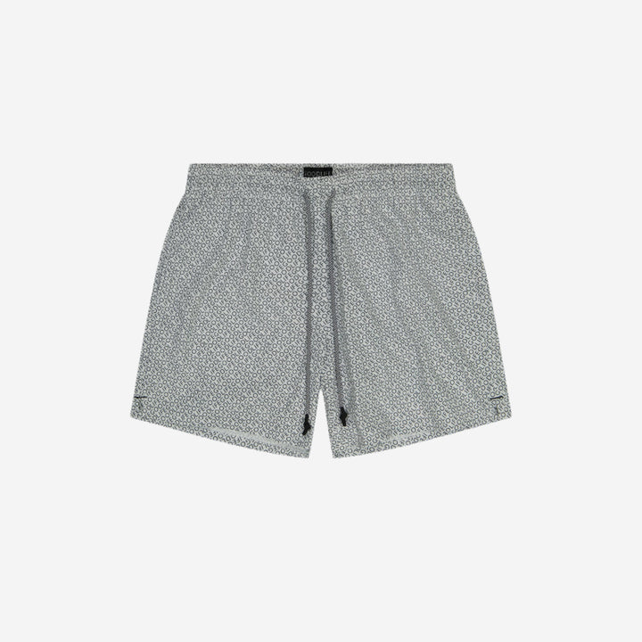 repeat logo volley swim short white