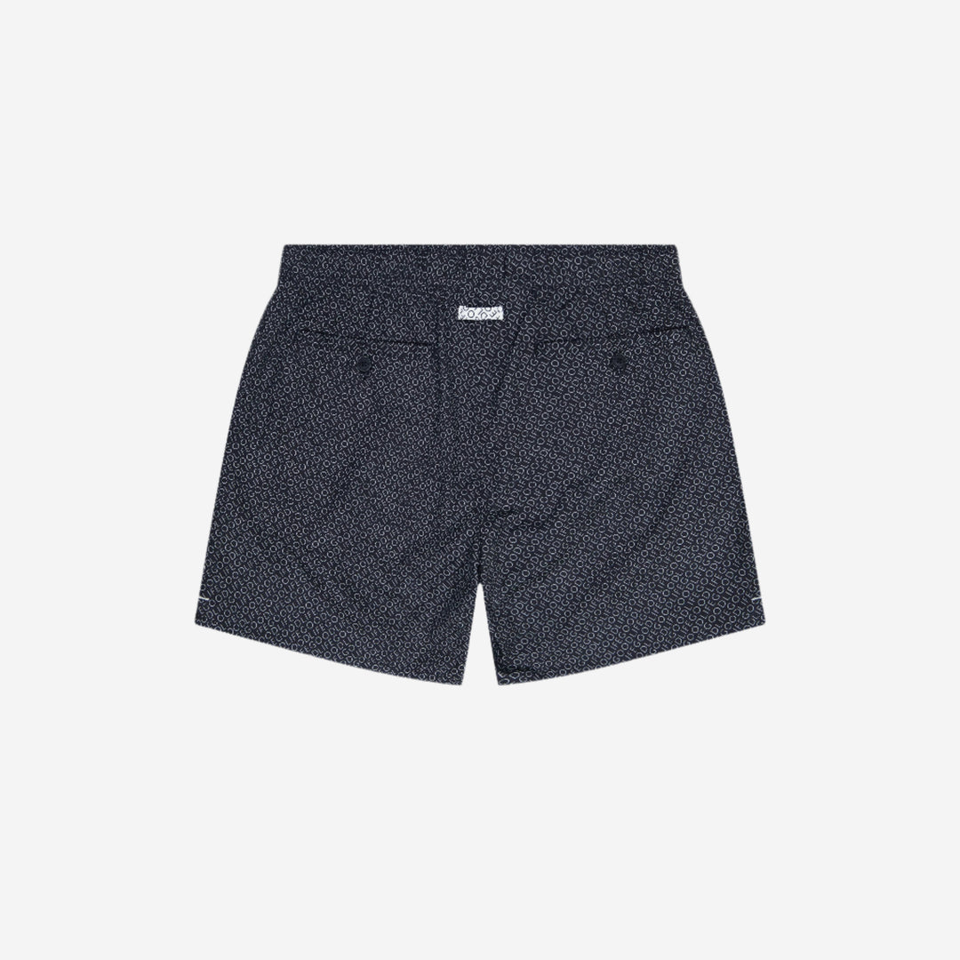 repeat logo volley swim short black