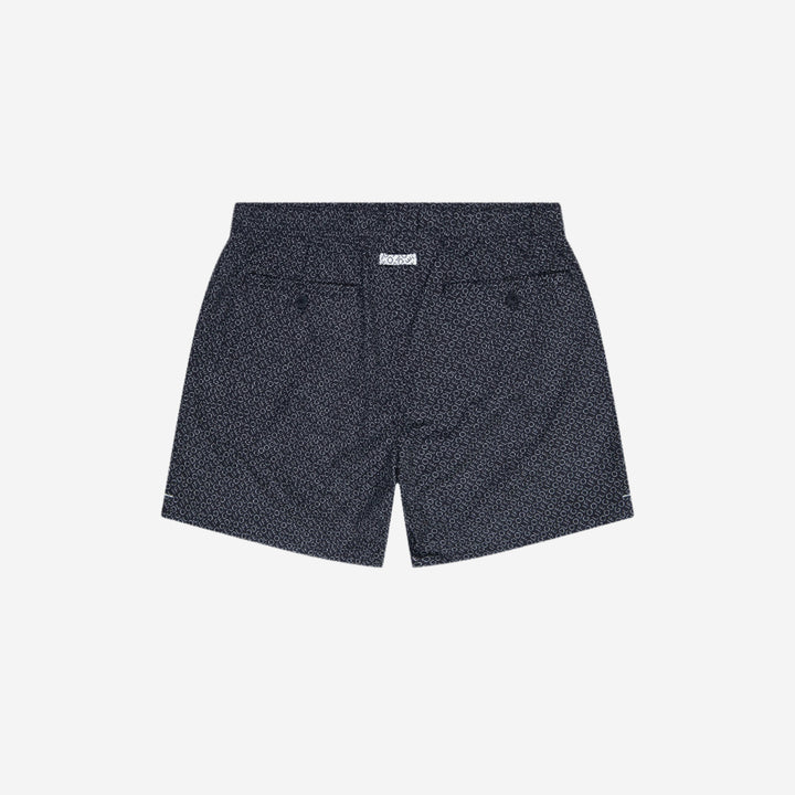 repeat logo volley swim short black