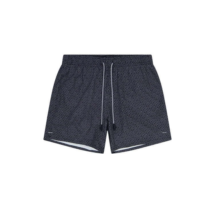 repeat logo volley swim short black