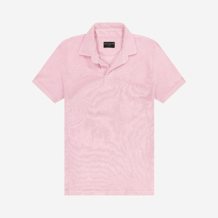 towel terry johnny collar candy pink