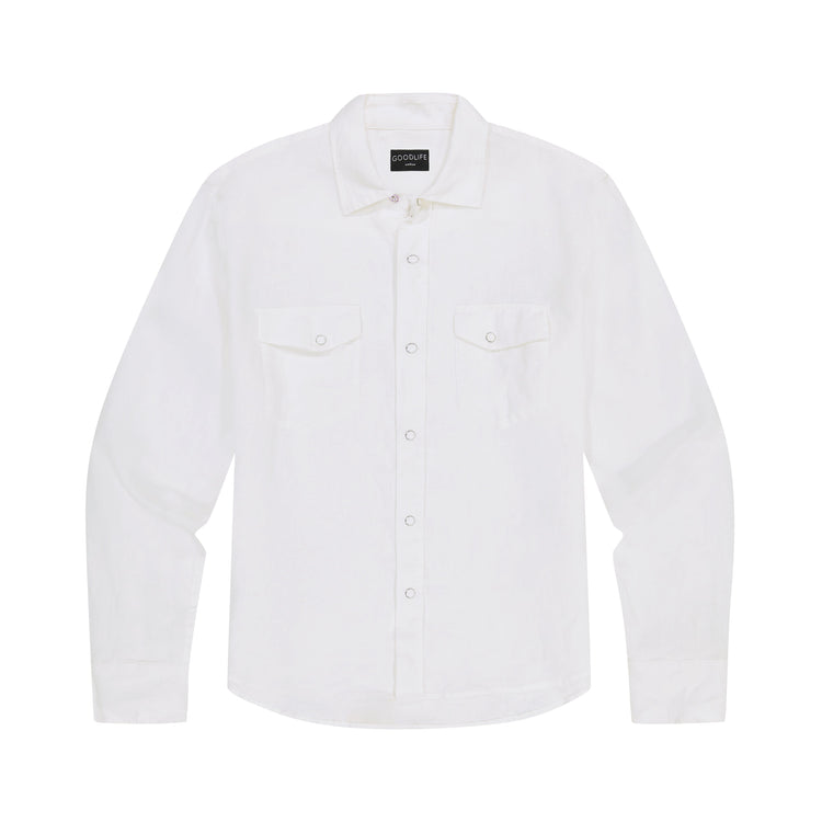 4corner linen snap shirt seed