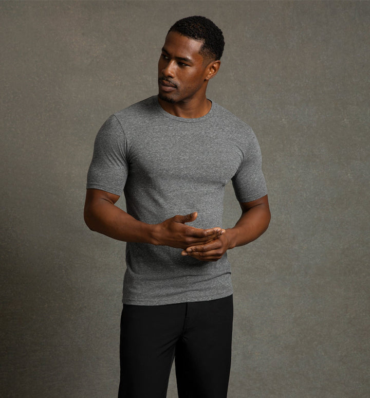 tri blend classic crew heather grey