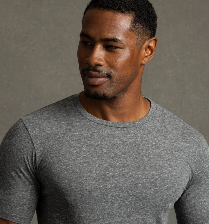 tri blend classic crew heather grey
