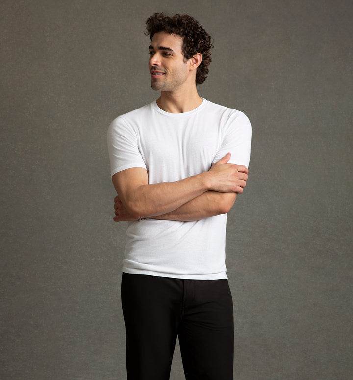 tri blend classic crew white
