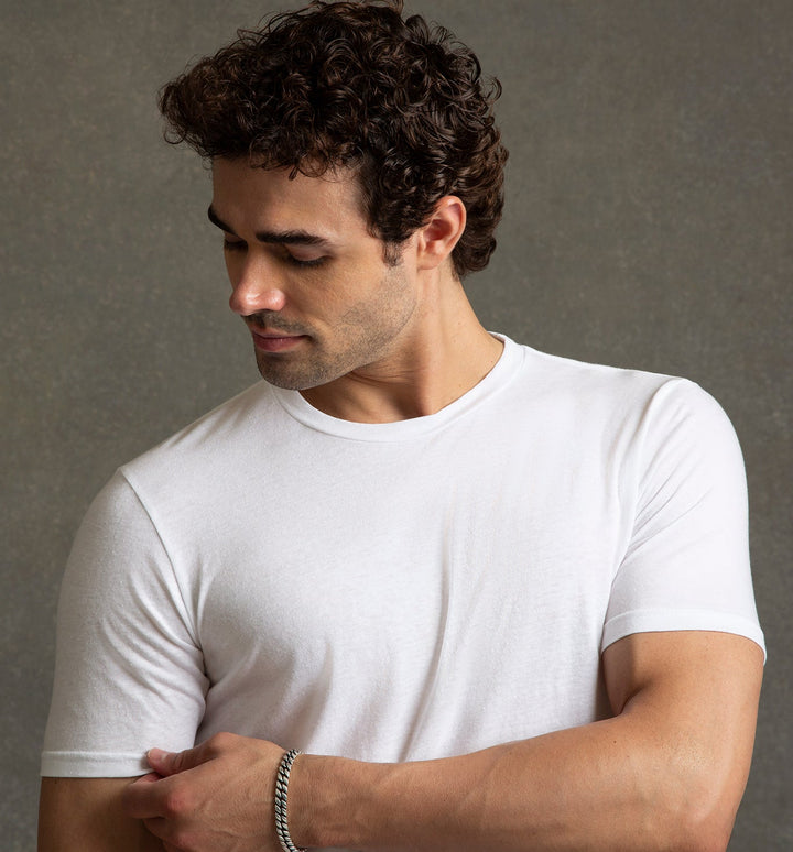 tri blend classic crew white