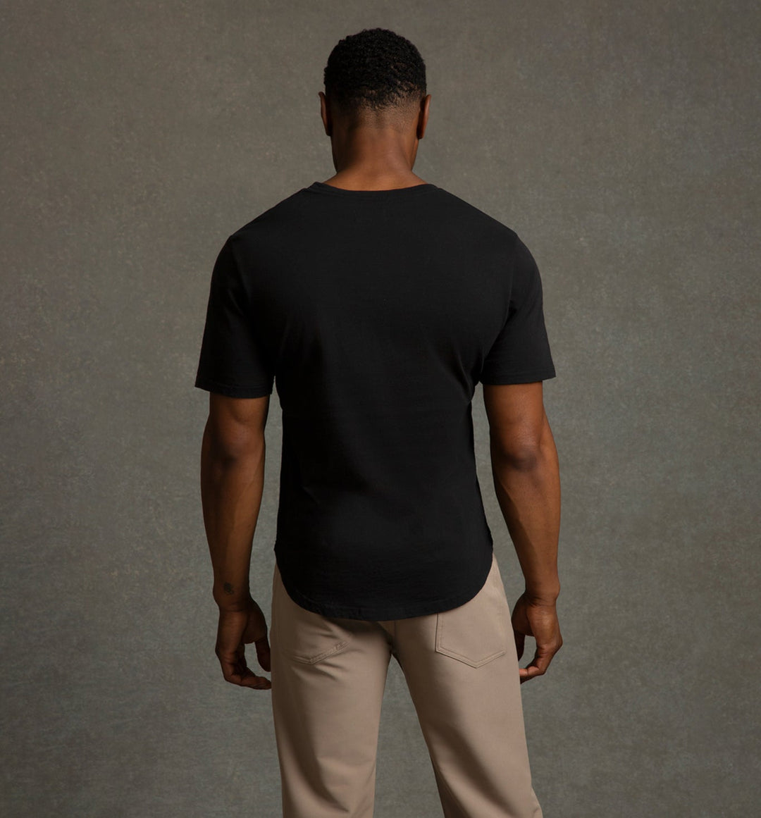 slub scallop crew black