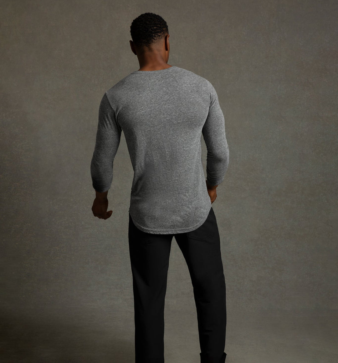 new tri blend ls scallop crew heather grey