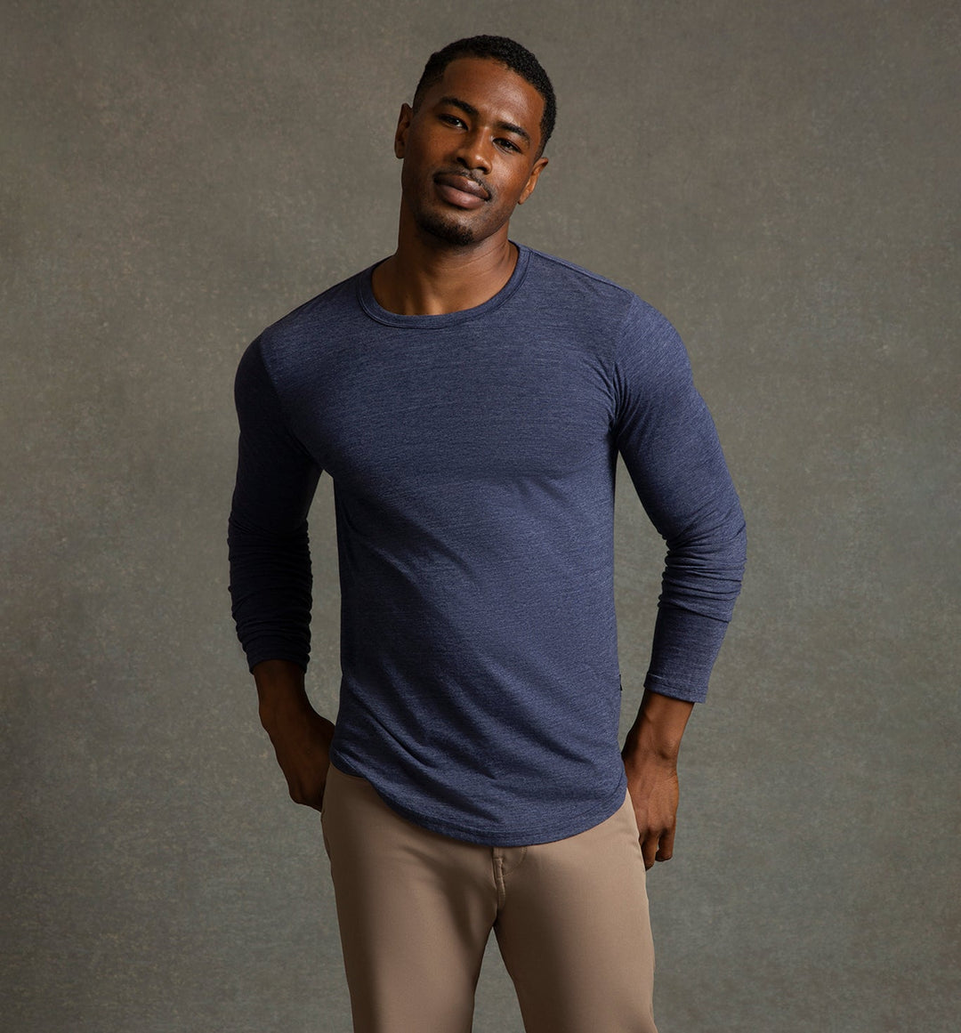 new tri blend ls scallop crew midnight
