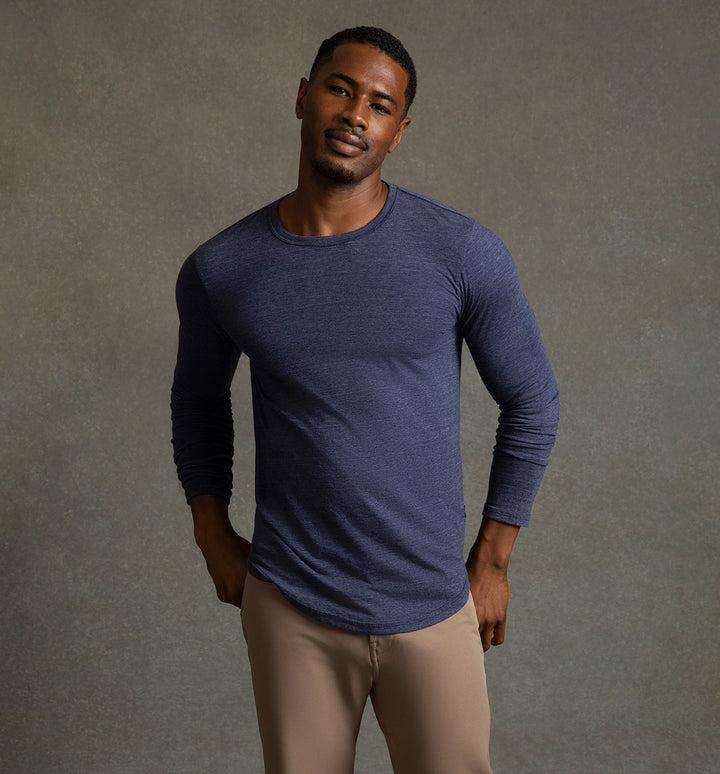 new tri blend ls scallop crew midnight