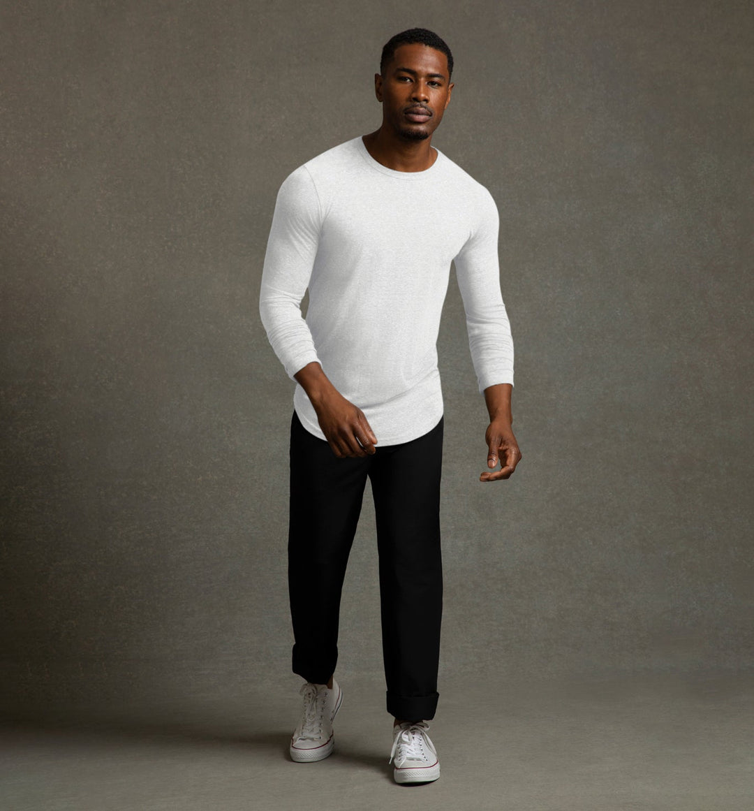 new tri blend ls scallop crew white