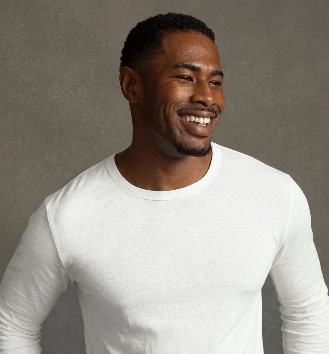 new tri blend ls scallop crew white