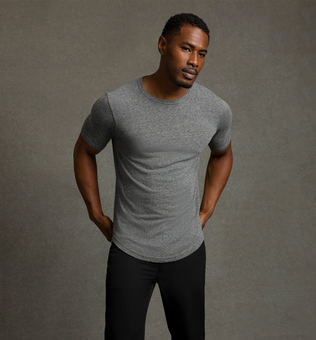 new tri blend scallop crew heather grey