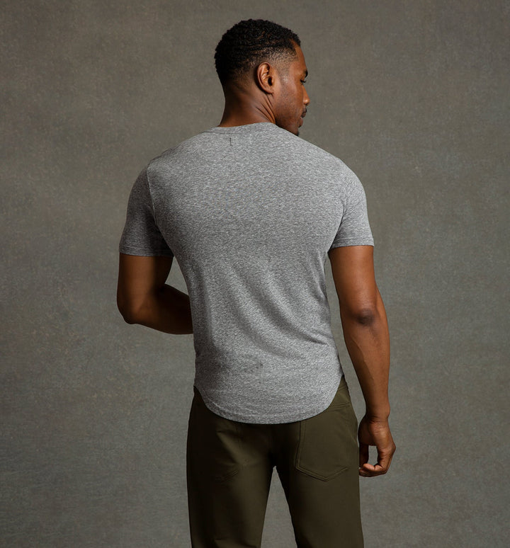 new tri blend scallop v heather grey