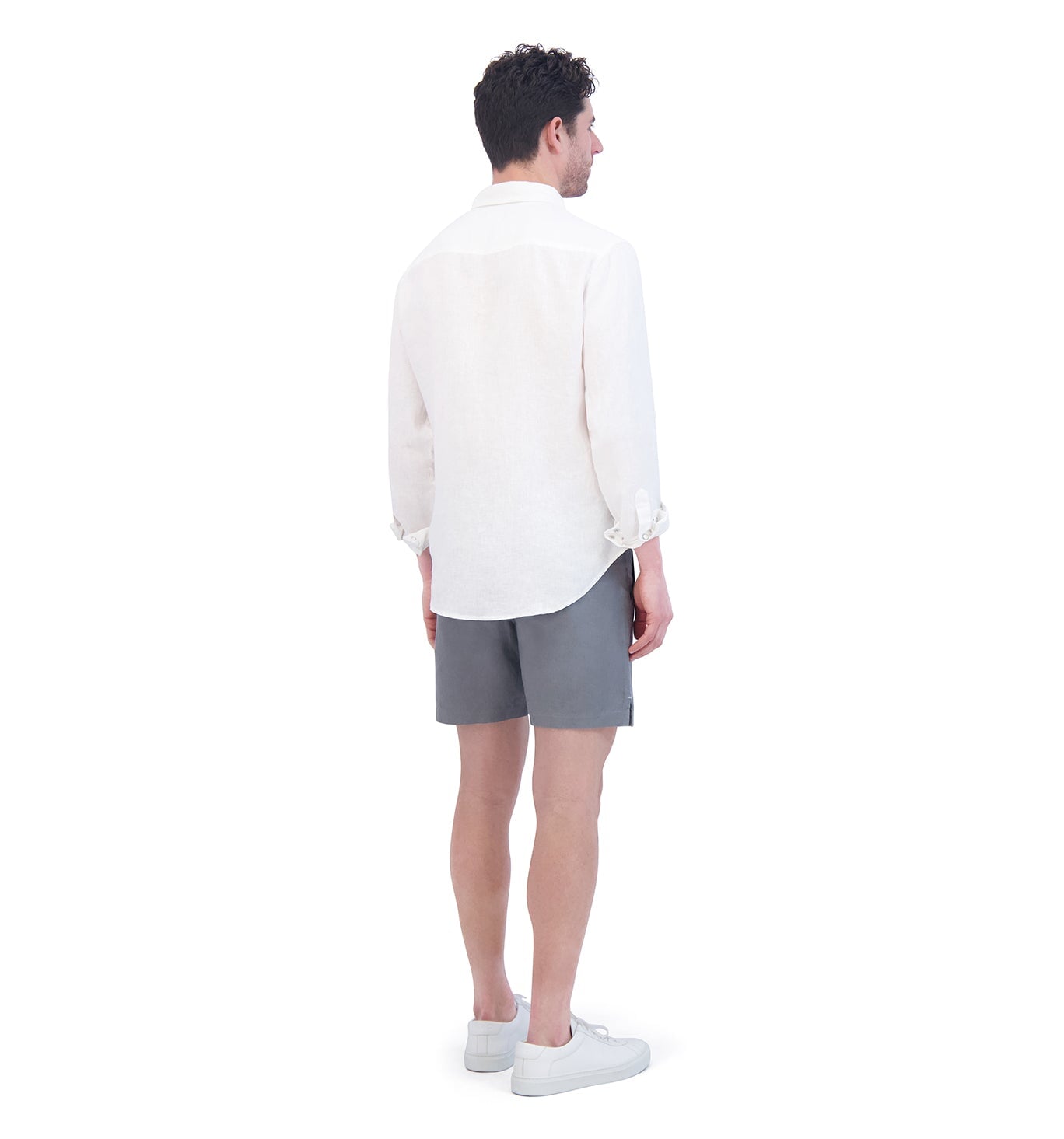 4Corner Linen Snap Shirt | White