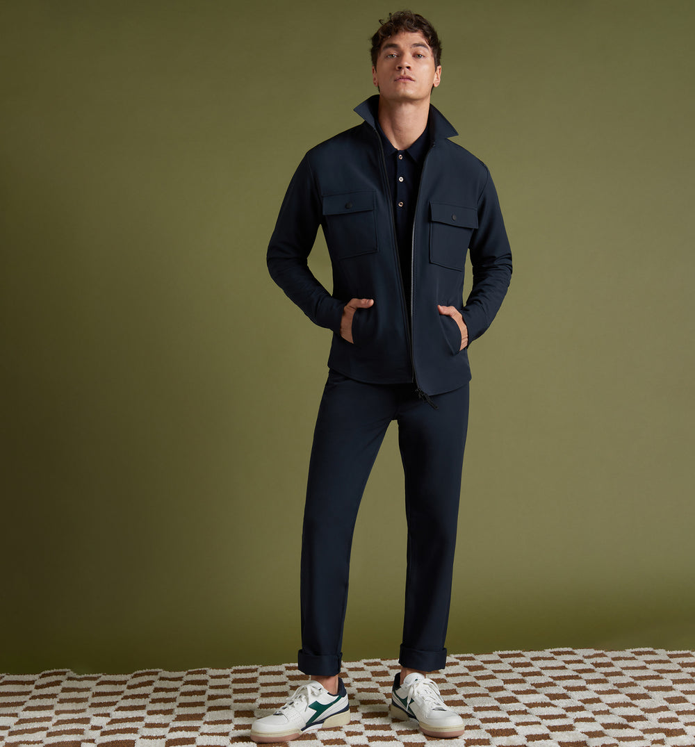 stretch poly twill shirt jacket midnight