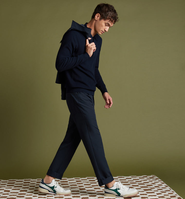 stretch poly twill 5 pocket pant midnight