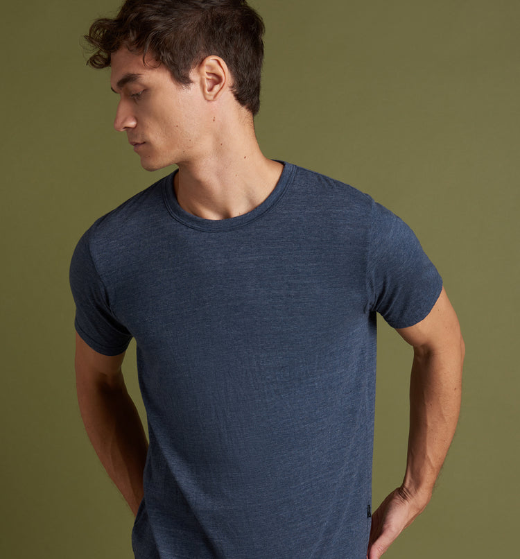 Tri-Blend Scallop Crew Neck T-Shirt | Midnight | Goodlife