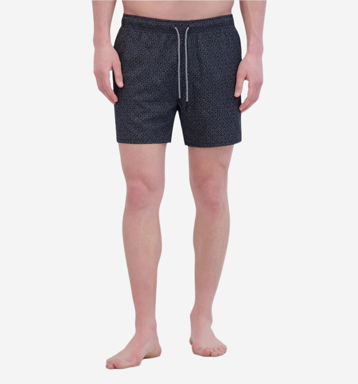 repeat logo volley swim short black