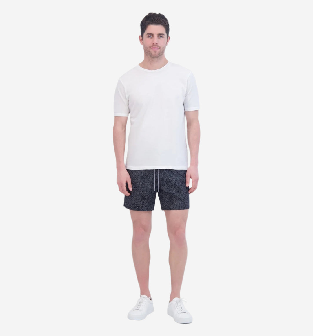 repeat logo volley swim short black