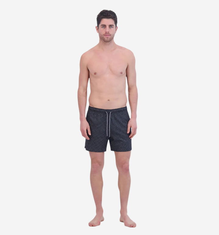 repeat logo volley swim short black