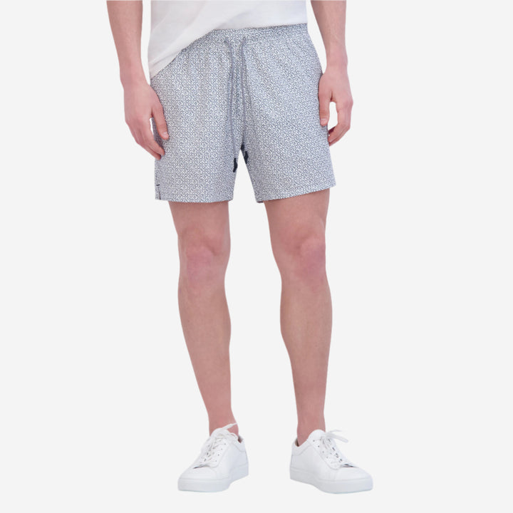 repeat logo volley swim short white