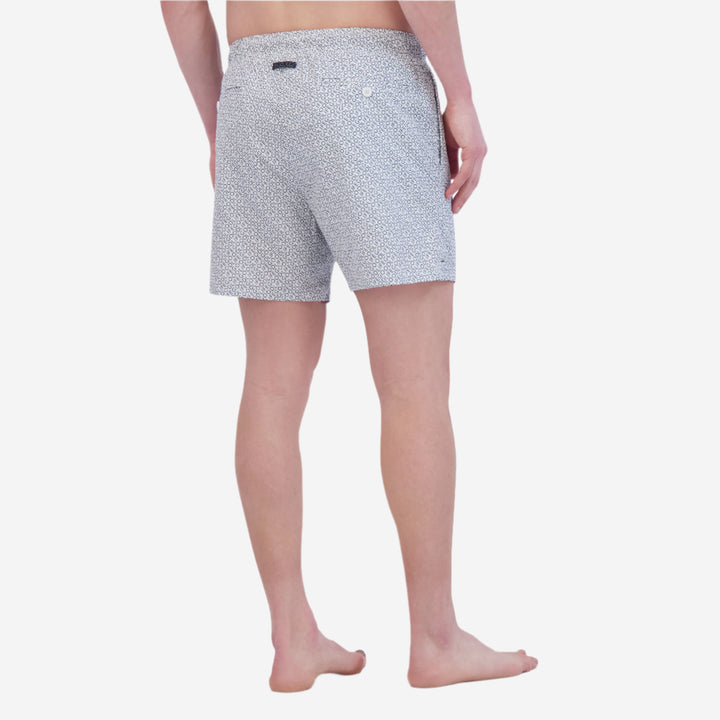 repeat logo volley swim short white