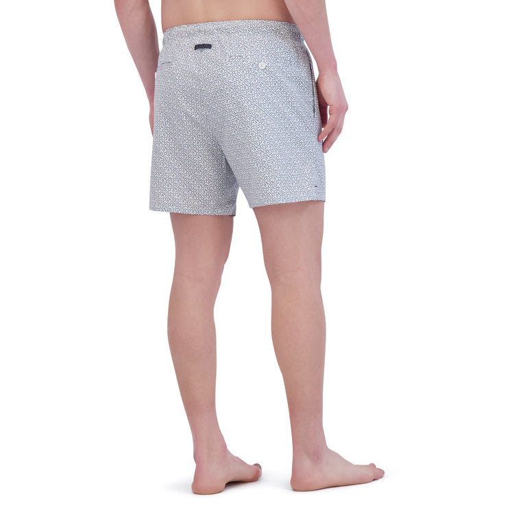 repeat logo volley swim short white