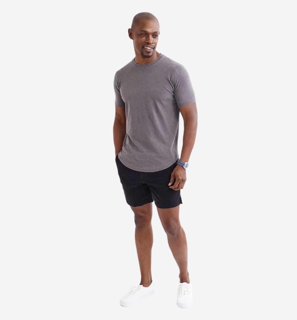 stretch corduroy short black