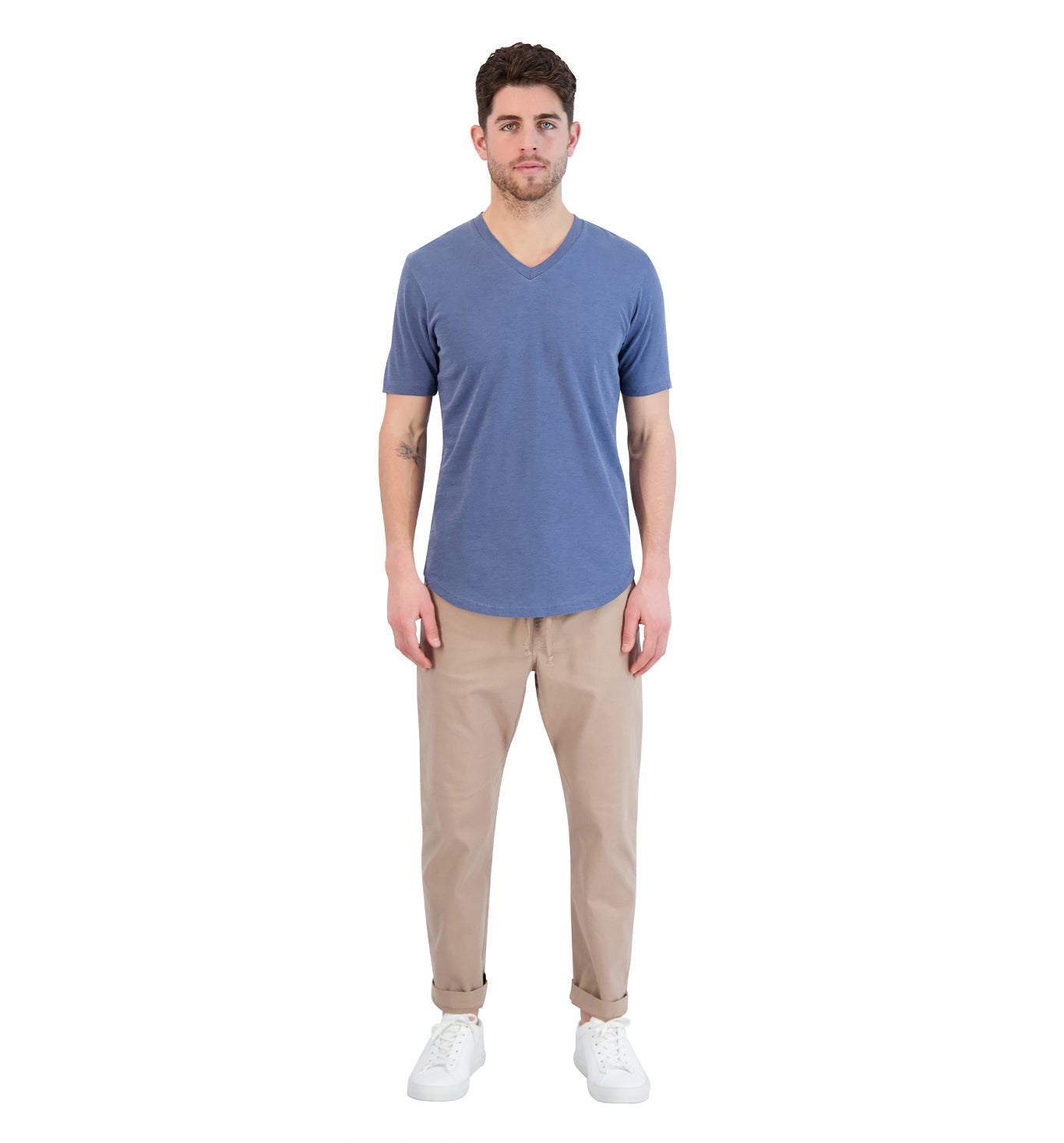 Sun-Faded Slub Scallop V | Goodlife Navy
