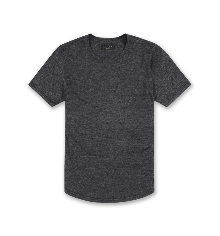 tri blend scallop crew  black