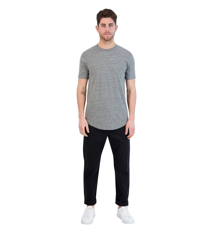 tri blend scallop crew  heather grey