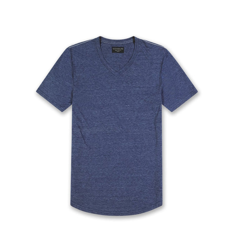 tri blend scallop v  goodlife navy