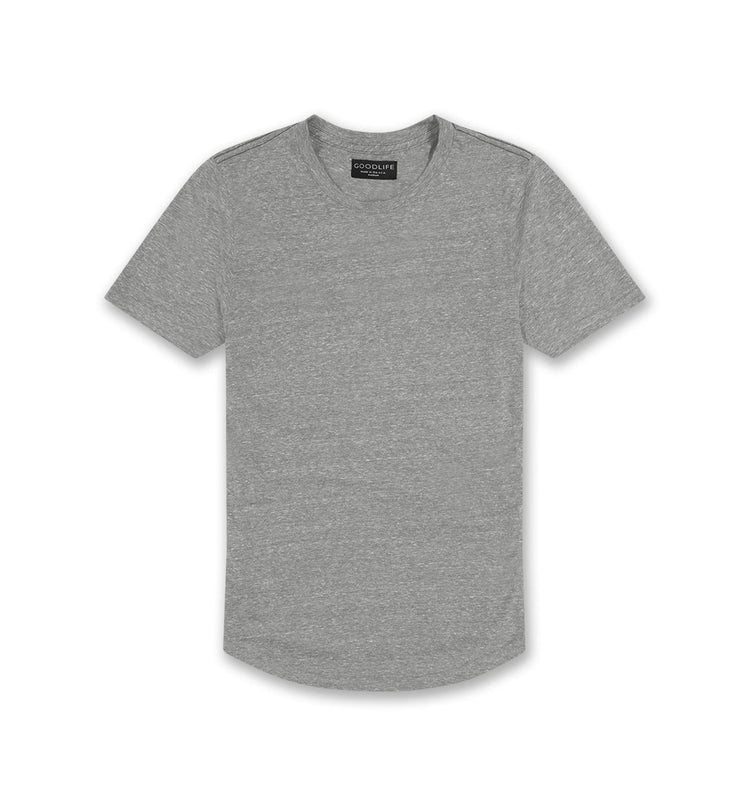 tri blend scallop crew  heather grey