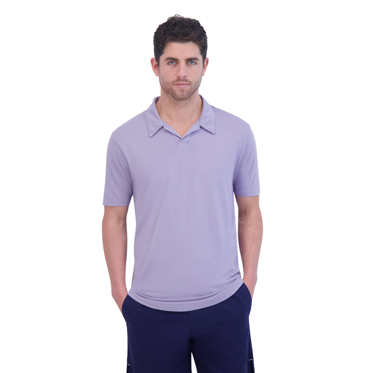 supima johnny collar polo wisteria