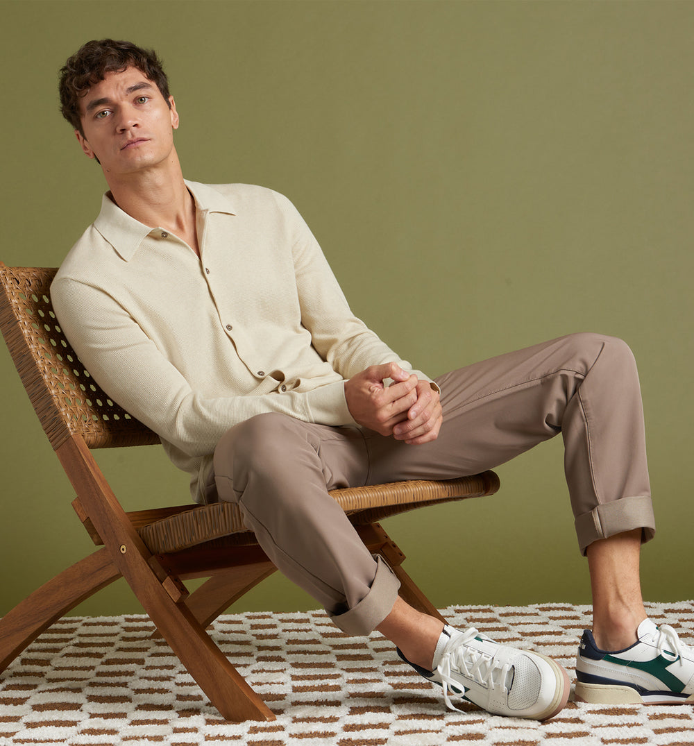 stretch poly twill 5 pocket pant timber