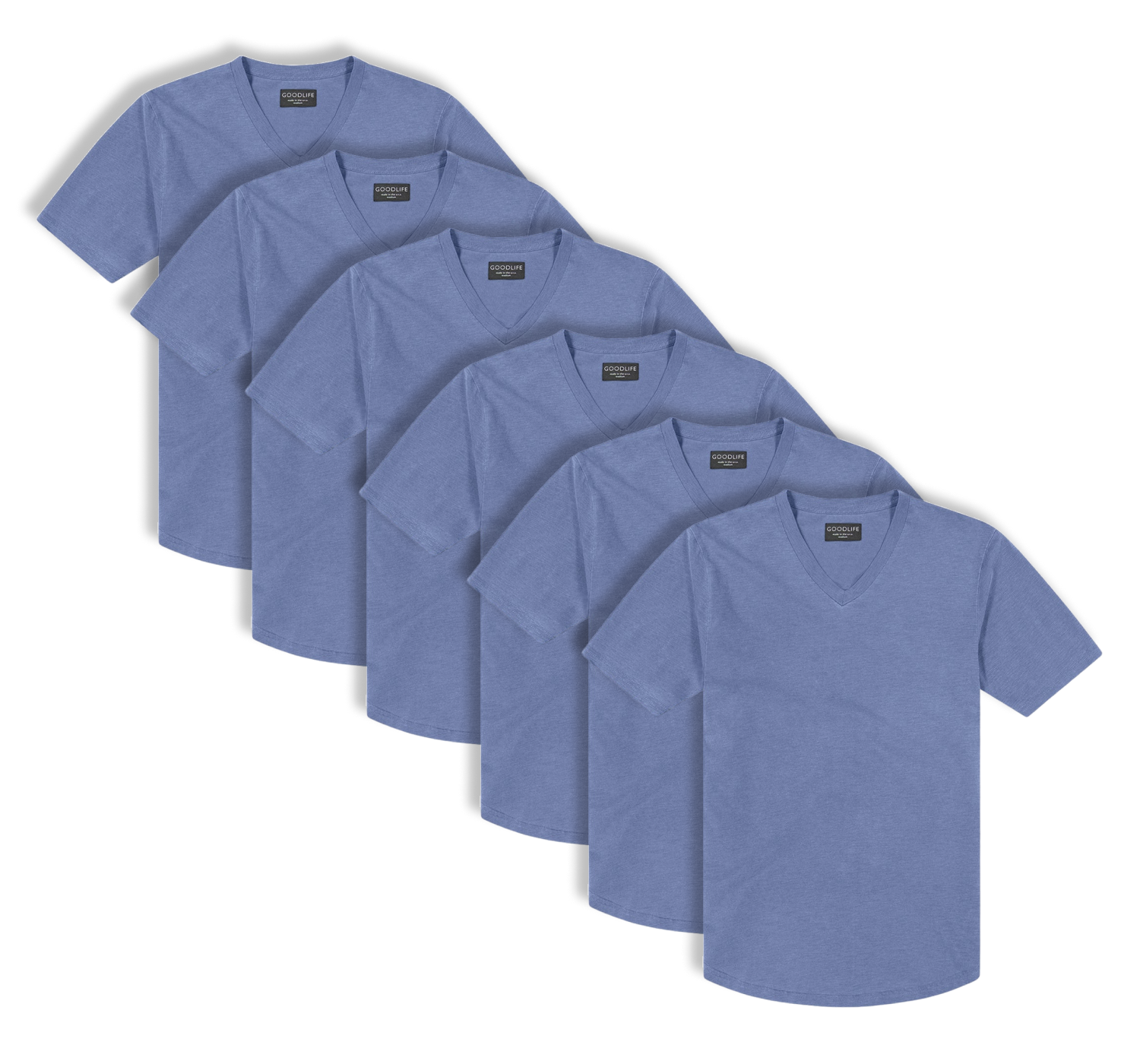 Sun-Faded Slub Scallop V | Goodlife Navy | Goodlife Clothing