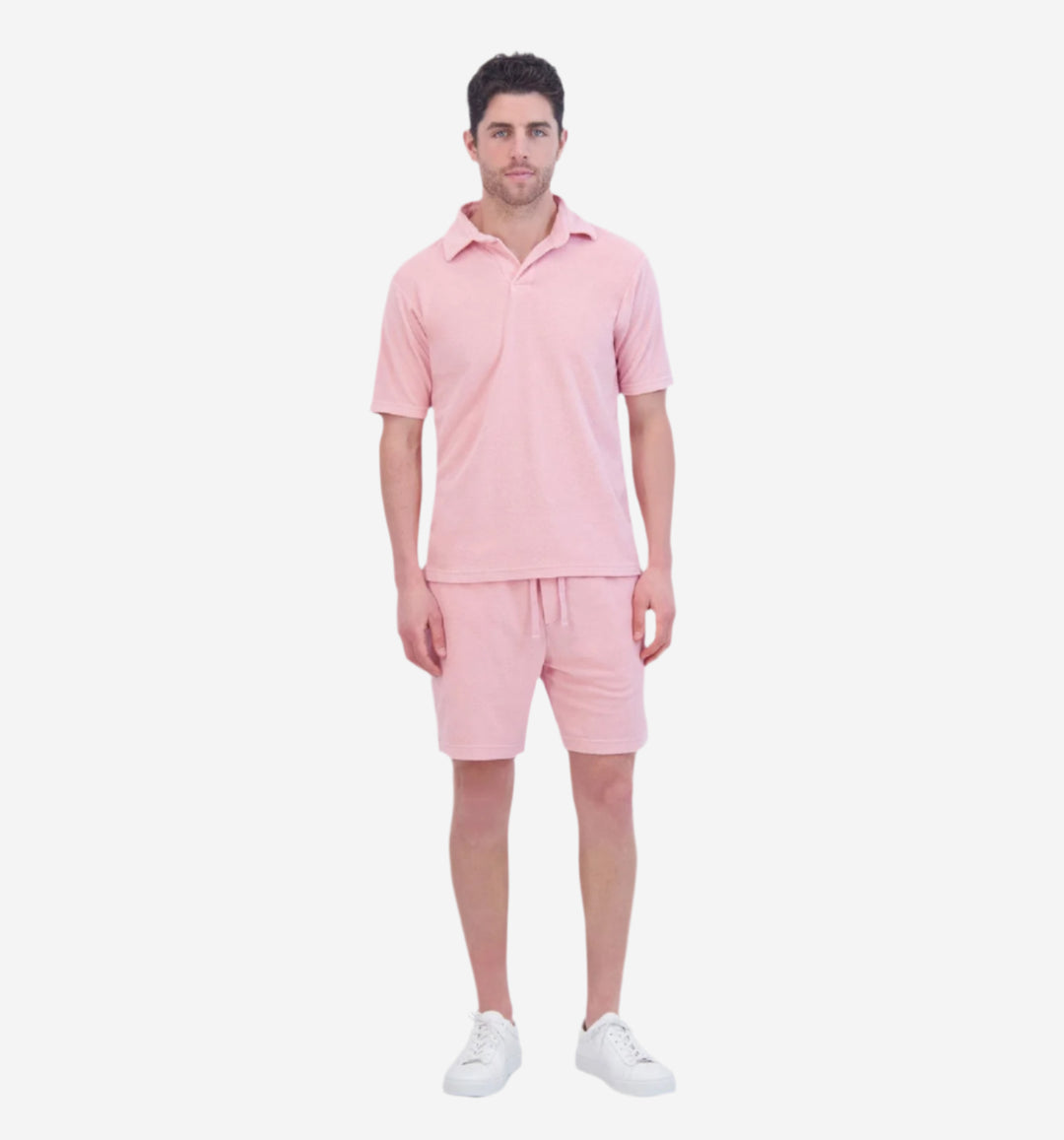 towel terry johnny collar candy pink