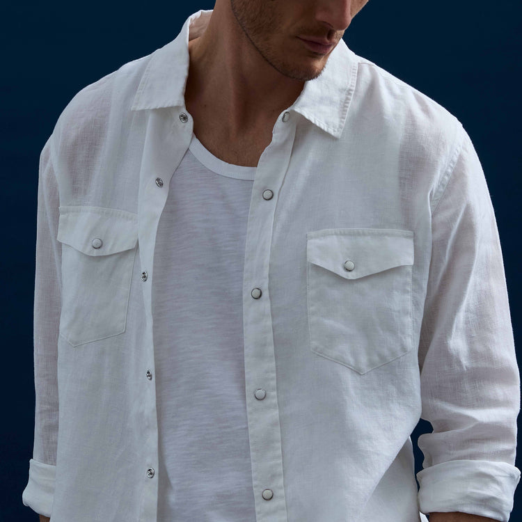 4corner linen snap shirt seed