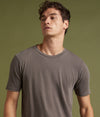 Model in light gray cotton jersey tshirt